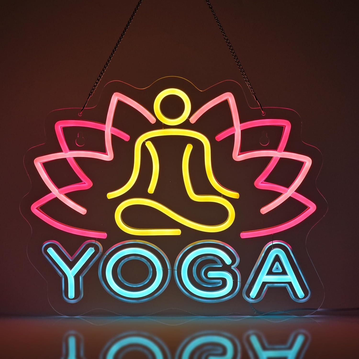 Yoga Fitness Room - Lampu Neon Yoga, Lampu Neon Gantung,