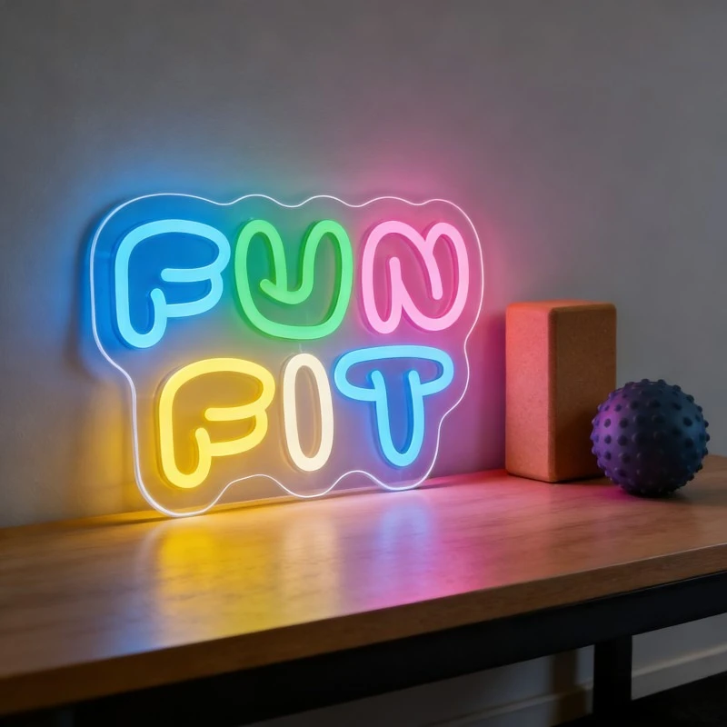 Lampu Neon LED Bentuk Huruf Ka - Yoga Fitness Room ulasan dan harga