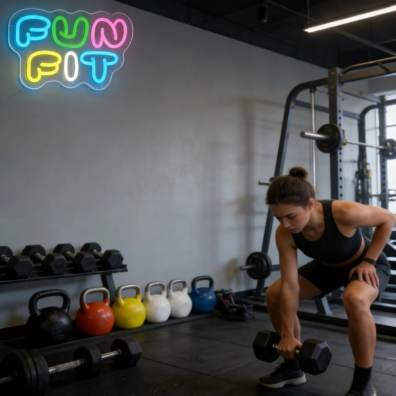 Lampu Neon LED Bentuk Huruf Ka - Yoga Fitness Room ulasan dan harga