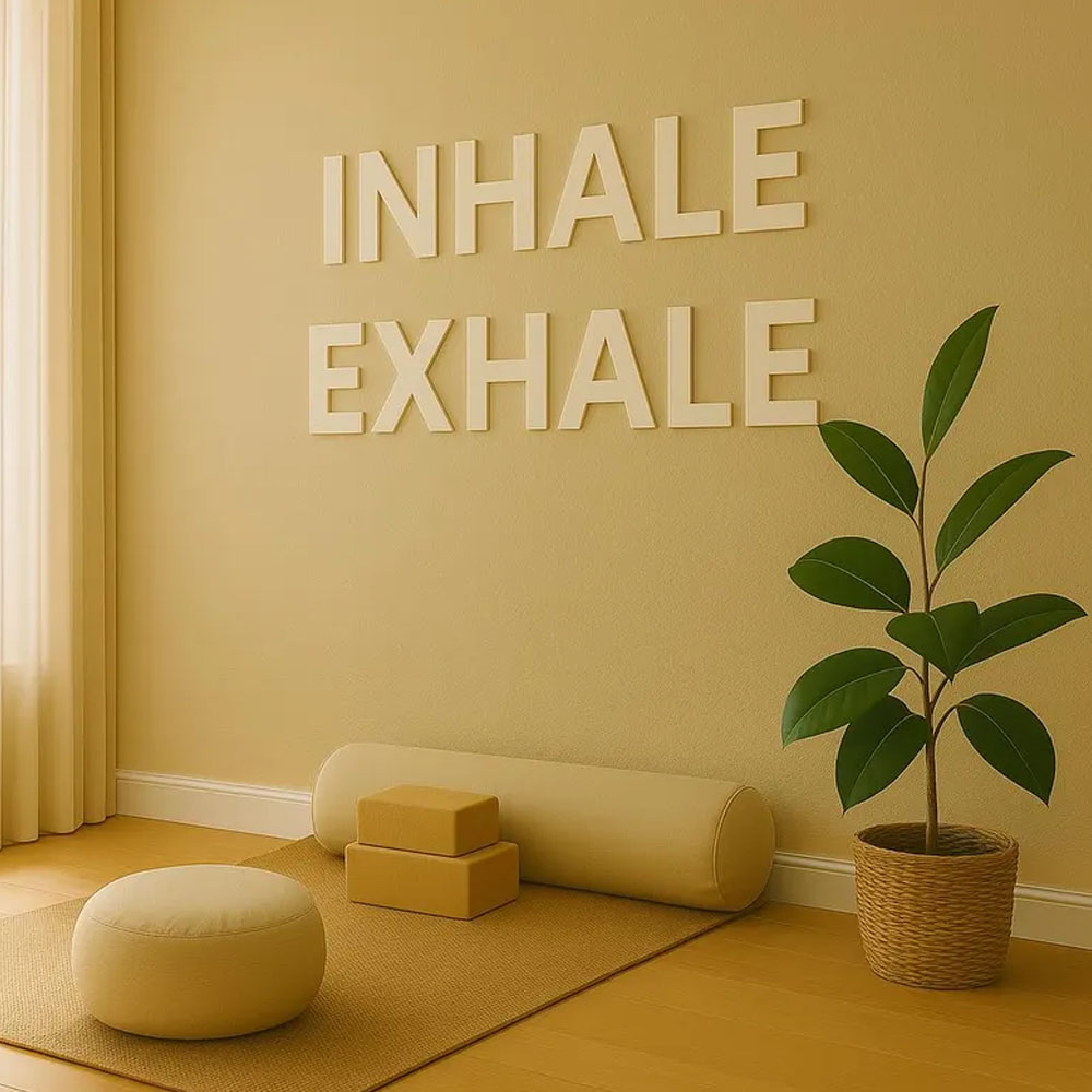 INHALE EXHALE Papan Tulis Dind - Yoga Fitness Room ulasan dan harga