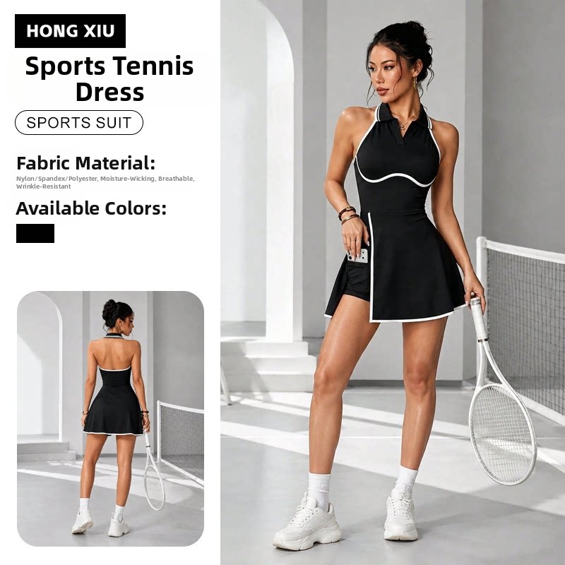 Gaun Skort Tenis Wanita dengan - Yoga Fitness Dress ulasan dan harga