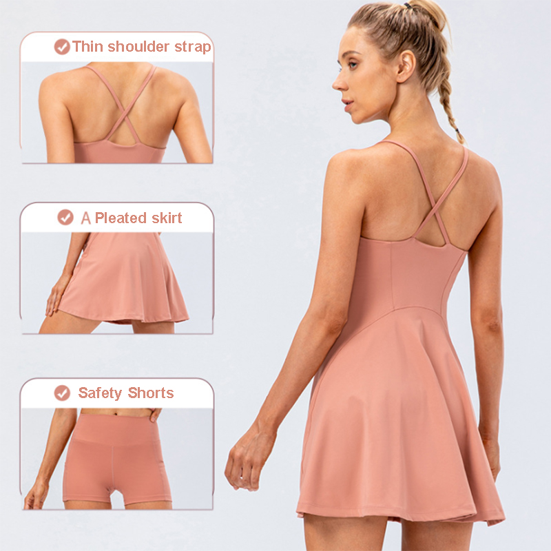 Rok Yoga Tenis Wanita Gaun Gol - Yoga Fitness Dress ulasan dan harga