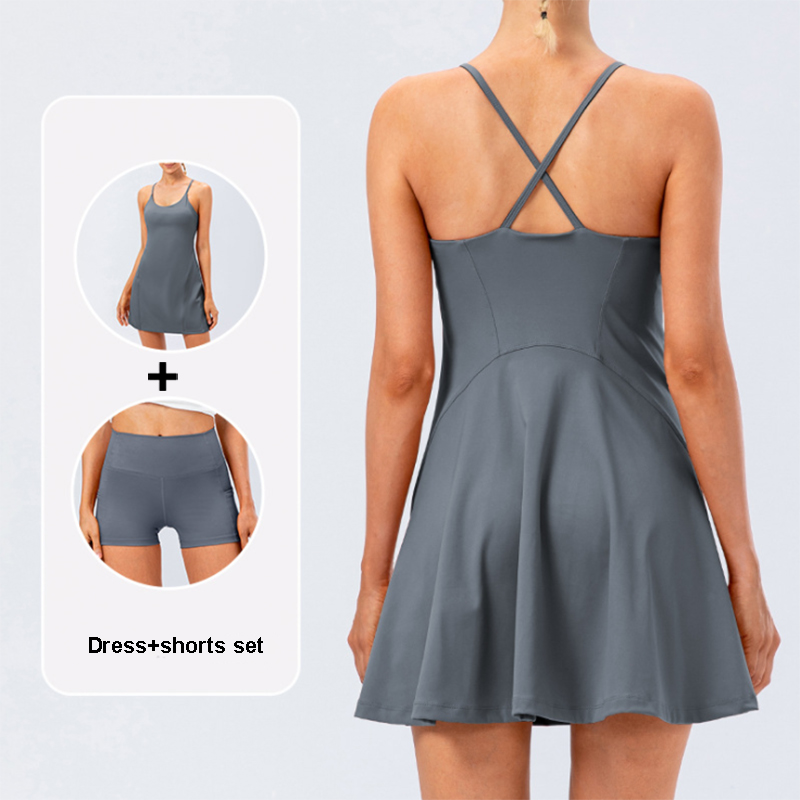 Rok Yoga Tenis Wanita Gaun Gol - Yoga Fitness Dress ulasan dan harga