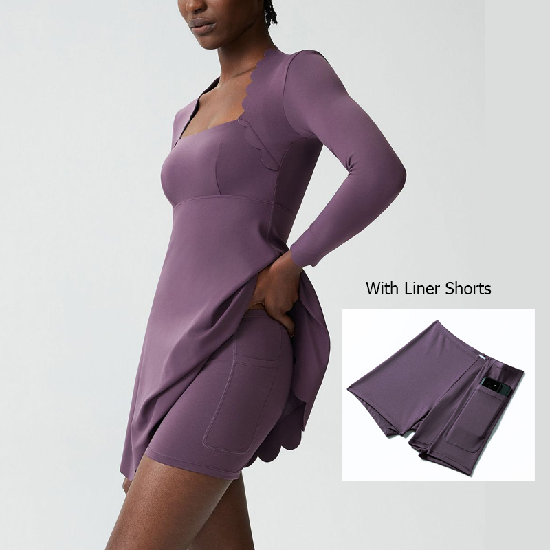 Rok Tenis Yoga Wanita Warna So - Yoga Fitness Dress ulasan dan harga