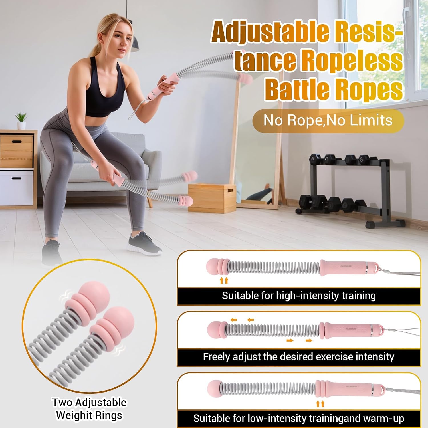 Tali Latihan Tanpa Tali Portab - Battle Rope Exercise ulasan dan harga