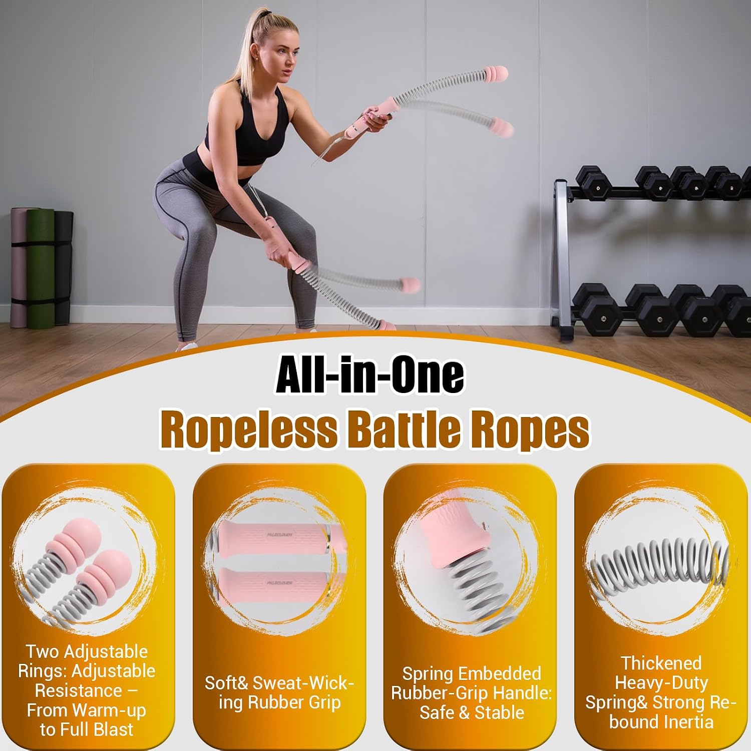 Tali Latihan Tanpa Tali Portab - Battle Rope Exercise ulasan dan harga