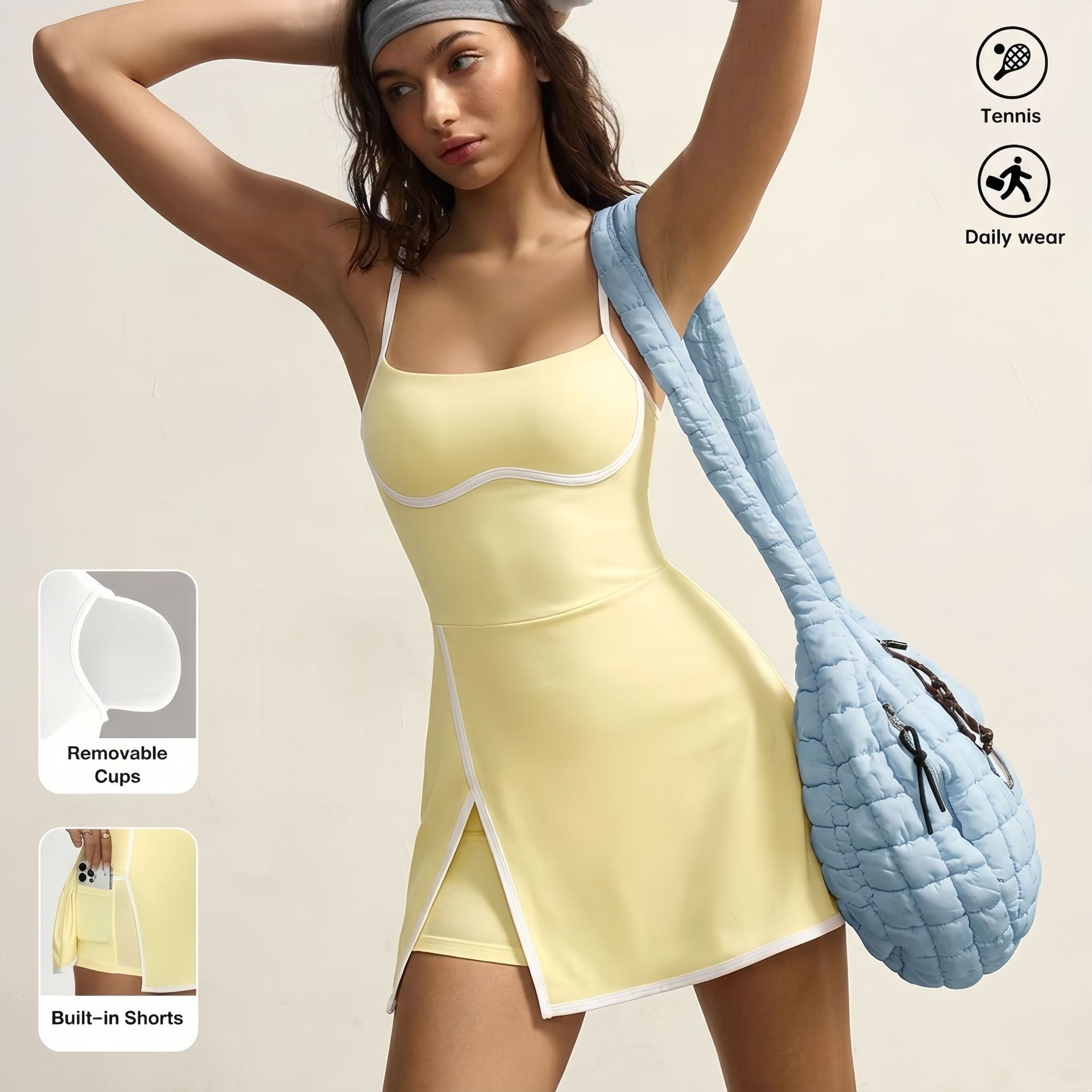 Gaun Wanita Musim Panas dengan - Yoga Fitness Dress ulasan dan harga