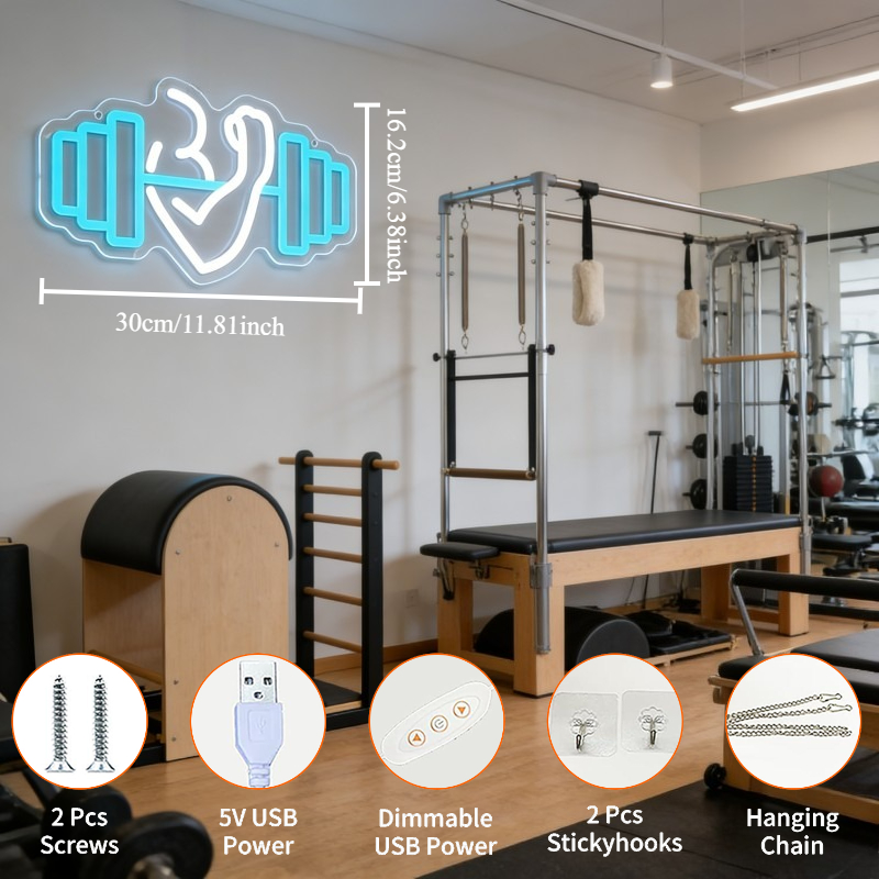 Lampu LED Neon Sign Bicep Dumb - Yoga Fitness Room ulasan dan harga